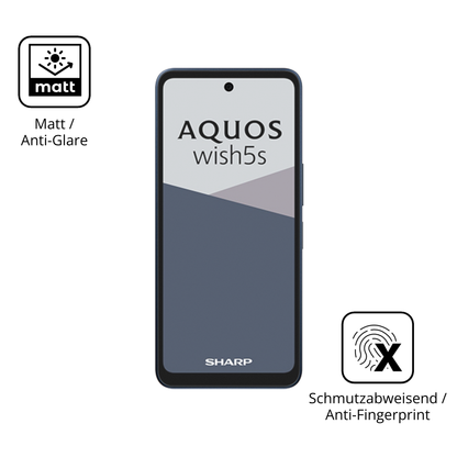 Dünne und entspiegelnde Folie passend zugeschnitten für Sharp Aquos wish5s