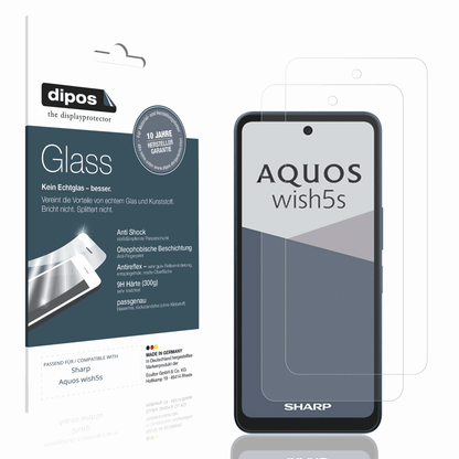 Matte Displayschutzfolie von dipos passend für Sharp Aquos wish5s, 9H kratzfest und blasenfrei montiert
