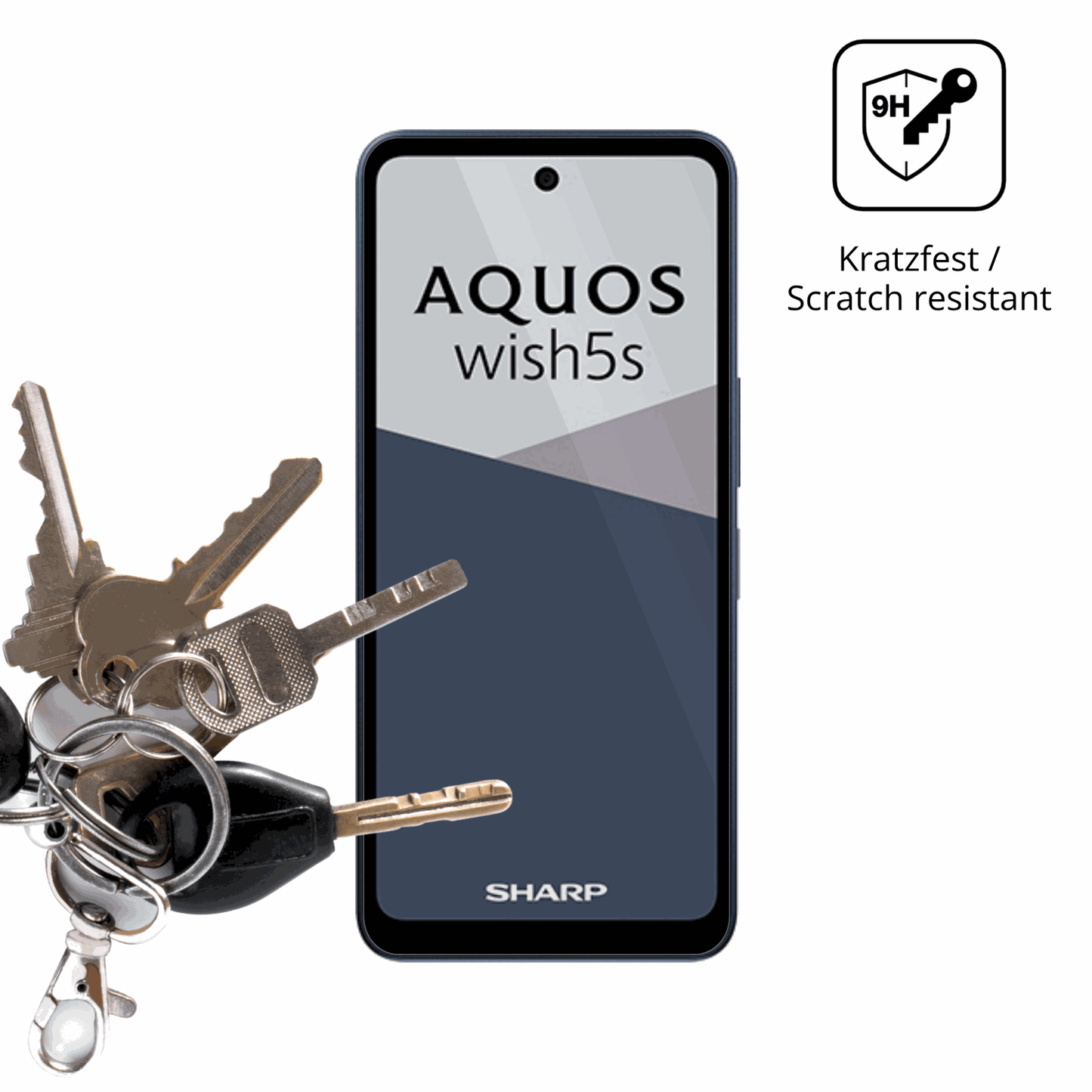 dipos Displayschutz für Sharp Aquos wish5s, transparente Oberfläche, perfekte Passform auch für die Rundungen