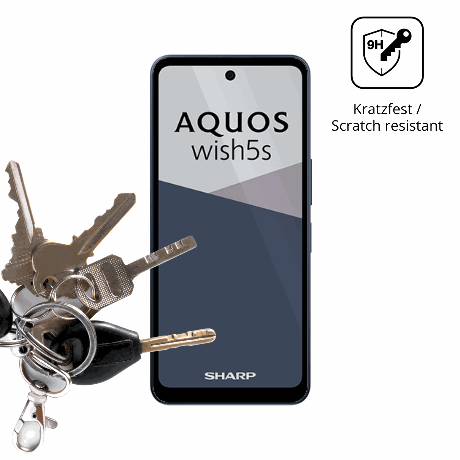 dipos Displayschutz für Sharp Aquos wish5s, transparente Oberfläche, perfekte Passform auch für die Rundungen