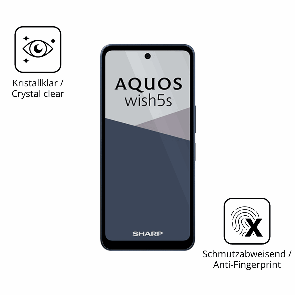 Flexible TPU-Folie passend zugeschnitten für Sharp Aquos wish5s, vollständige Abdeckung