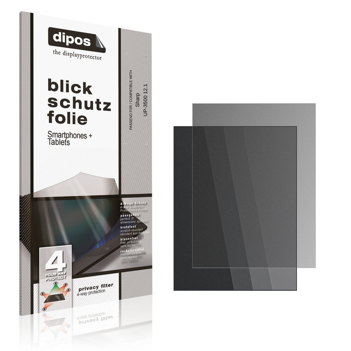 Blickschutzfolie für Sharp UP-3500 12.1 matt Schutzfolie Privacy