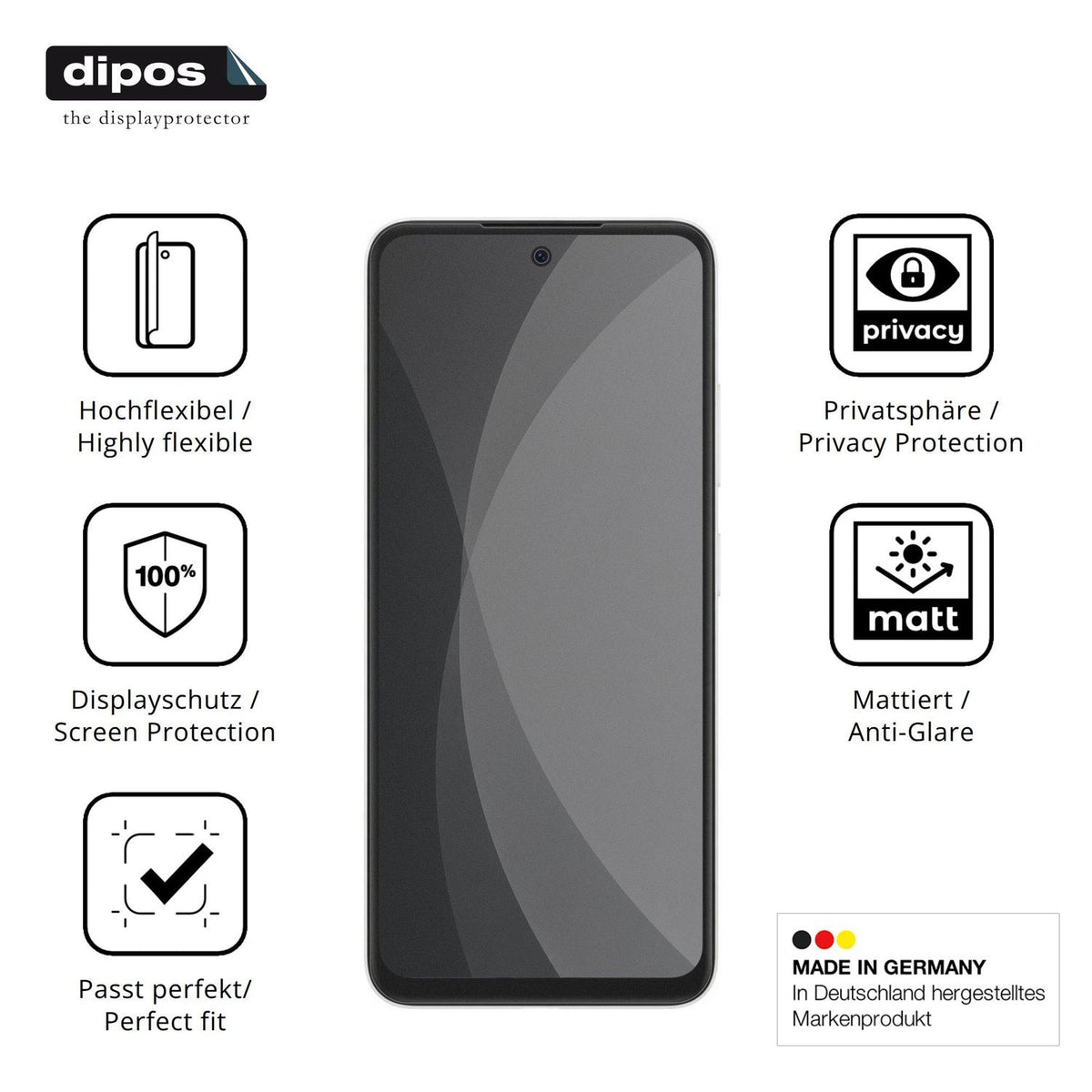 Flexible TPU-Folie passend zugeschnitten für Benco S2, mit Privatsphäre-Schutz durch Sichtschutz-Folie