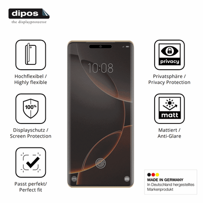Flexible TPU-Folie passend zugeschnitten für Condor 80 Pro, mit Privatsphäre-Schutz durch Sichtschutz-Folie