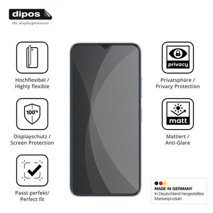 Flexible TPU-Folie passend zugeschnitten für Hisense Y83 Pro, mit Privatsphäre-Schutz durch Sichtschutz-Folie