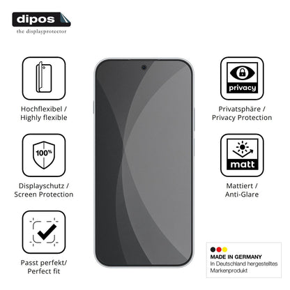 Flexible TPU-Folie passend zugeschnitten für Huawei Nova 16 SE, mit Privatsphäre-Schutz durch Sichtschutz-Folie