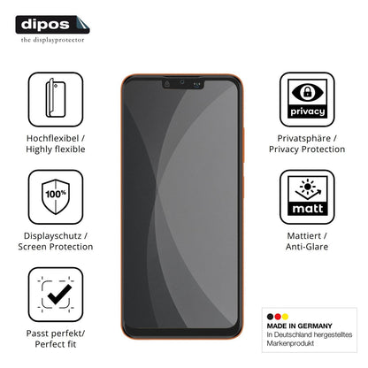 Flexible TPU-Folie passend zugeschnitten für Itel Zeno 100 Pro, mit Privatsphäre-Schutz durch Sichtschutz-Folie