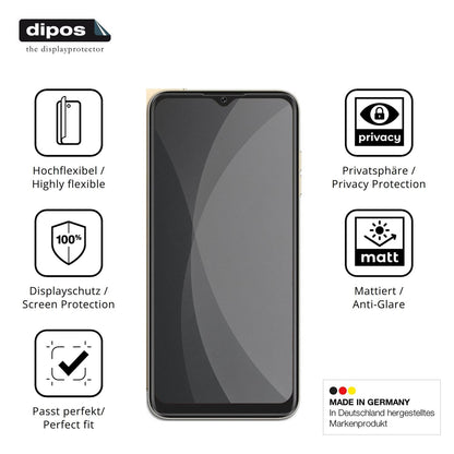 Flexible TPU-Folie passend zugeschnitten für Lagenio A10 Pro, mit Privatsphäre-Schutz durch Sichtschutz-Folie