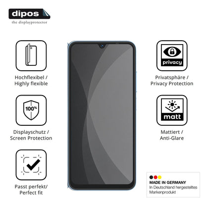 Flexible TPU-Folie passend zugeschnitten für Lagenio A12, mit Privatsphäre-Schutz durch Sichtschutz-Folie