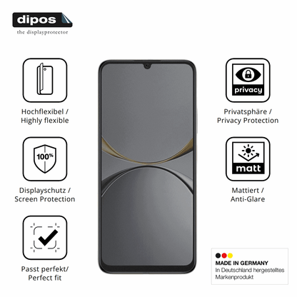 Flexible TPU-Folie passend zugeschnitten für Lava Yuva Star 3, mit Privatsphäre-Schutz durch Sichtschutz-Folie