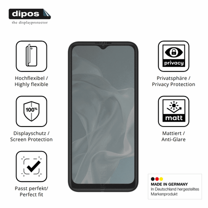 Flexible TPU-Folie passend zugeschnitten für Logicom Aero, mit Privatsphäre-Schutz durch Sichtschutz-Folie