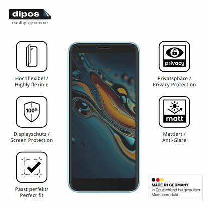 Flexible TPU-Folie passend zugeschnitten f�r Logicom Five Pro 32, mit Privatsph�re-Schutz durch Sichtschutz-Folie