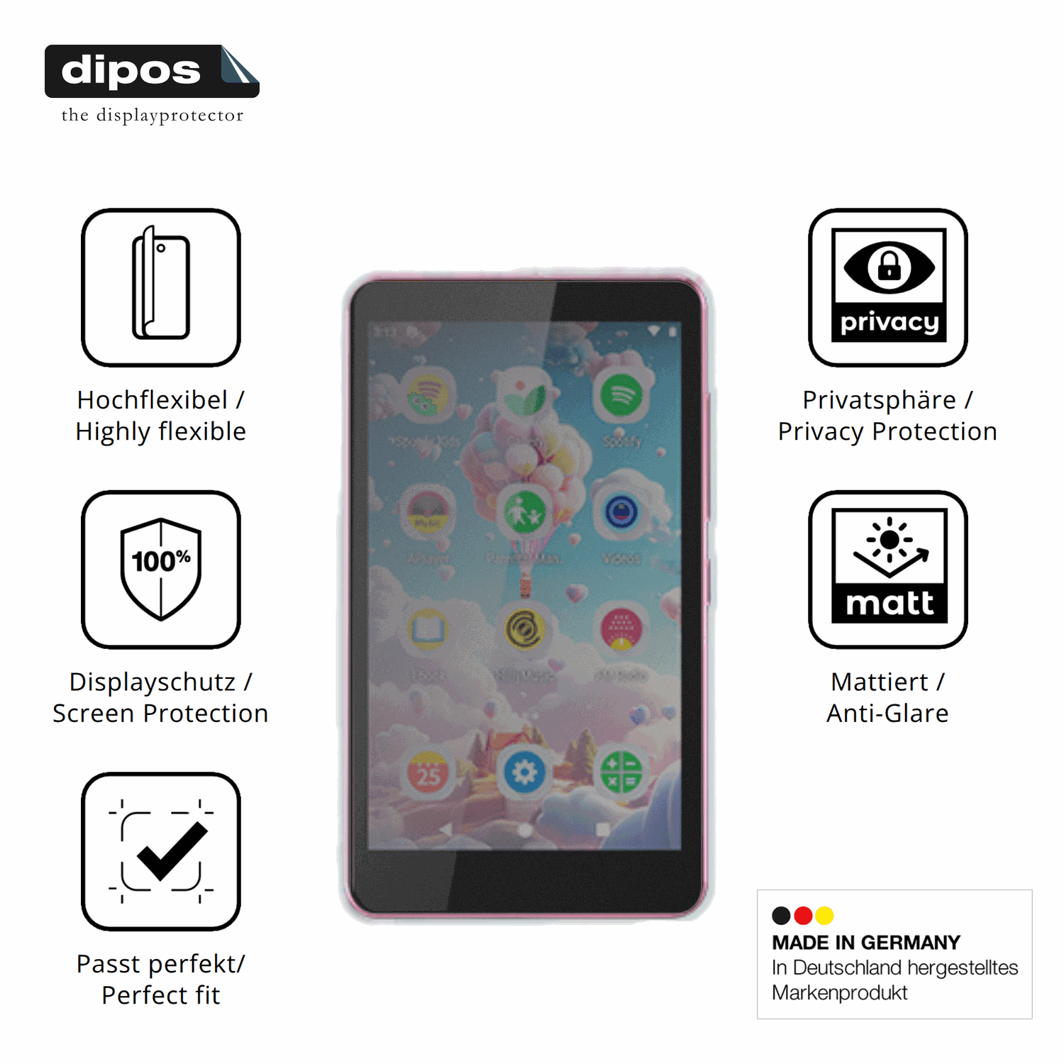 Flexible TPU-Folie passend zugeschnitten für Luoran M4S, mit Privatsphäre-Schutz durch Sichtschutz-Folie