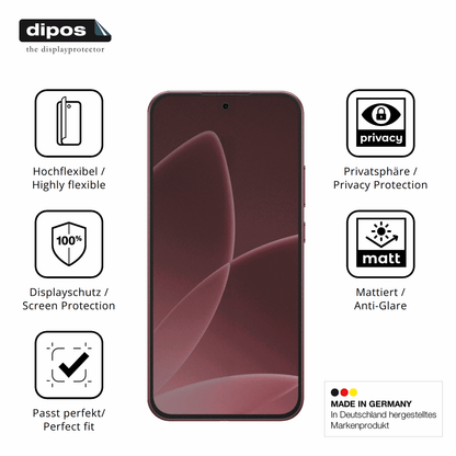 Flexible TPU-Folie passend zugeschnitten für Oppo F33 Pro 5G, mit Privatsphäre-Schutz durch Sichtschutz-Folie
