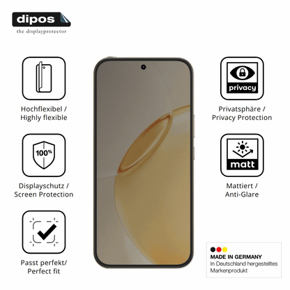 Flexible TPU-Folie passend zugeschnitten für Realme 16 Pro Plus 5G, mit Privatsphäre-Schutz durch Sichtschutz-Folie