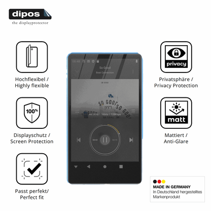 Flexible TPU-Folie passend zugeschnitten für SWOFY M503 Pro MP3-Player, mit Privatsphäre-Schutz durch Sichtschutz-Folie