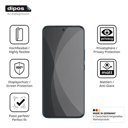 Flexible TPU-Folie passend zugeschnitten für Vivo V80 Lite, mit Privatsphäre-Schutz durch Sichtschutz-Folie