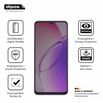 Flexible TPU-Folie passend zugeschnitten für Vivo Y60m, mit Privatsphäre-Schutz durch Sichtschutz-Folie