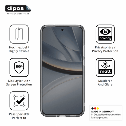 Flexible TPU-Folie passend zugeschnitten f�r Xiaomi Poco F7 5G Case Friendly, mit Privatsph�re-Schutz durch Sichtschutz-Folie