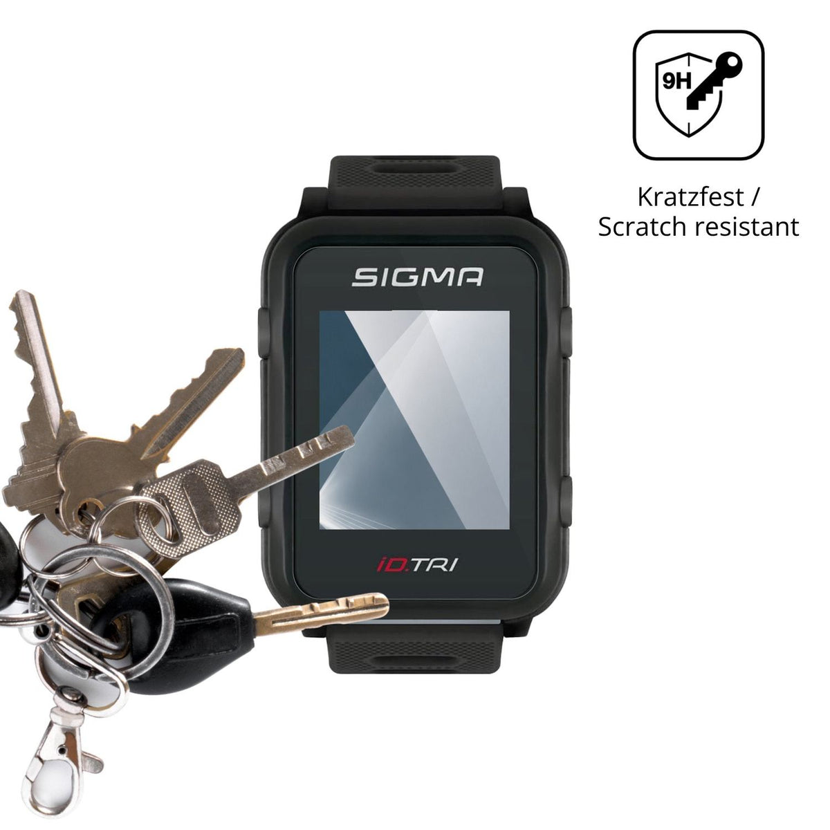 dipos Displayschutz für SIGMA iD.TRI, transparente Oberfläche, perfekte Passform auch für die Rundungen