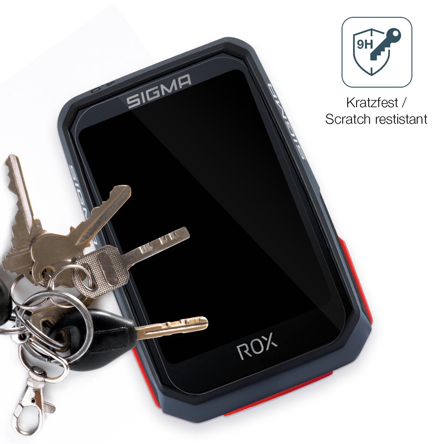 dipos Displayschutz für SIGMA Sport Rox 4.0, transparente Oberfläche, perfekte Passform auch für die Rundungen