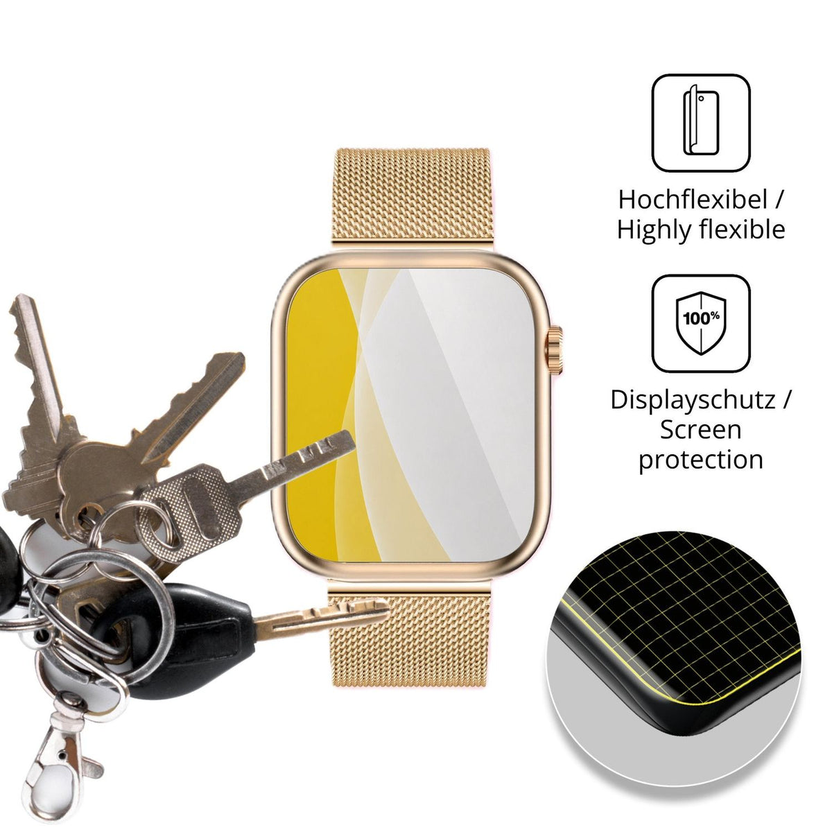 dipos Displayschutz für Siltcon Serea 1.32 Zoll, transparente Oberfläche, geringe Dicke und perfekte Passform