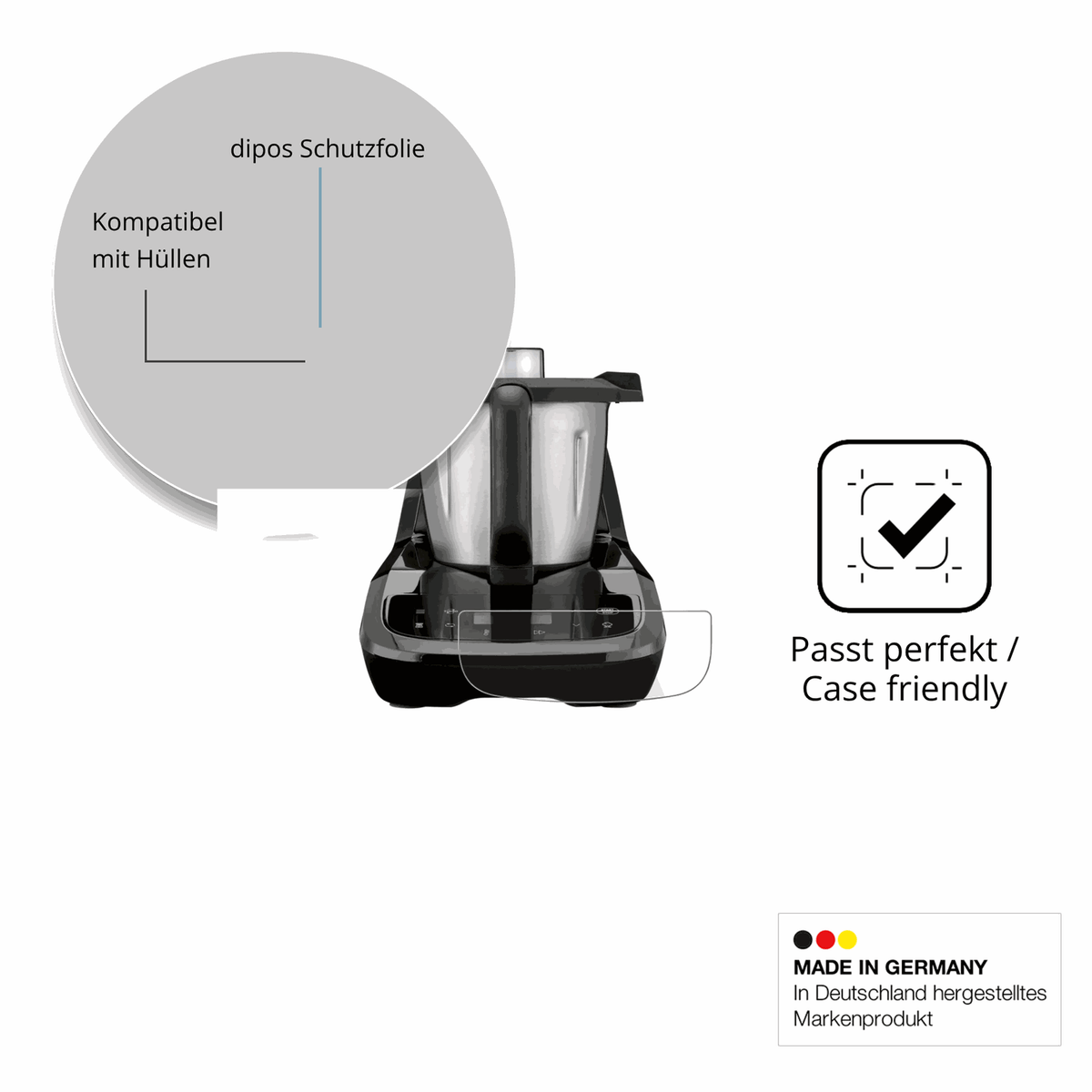 2x Schutzfolie klar für SilverCrest Monsieur Cuisine compact SMCC 1100 A1 Display-Schutzfolie