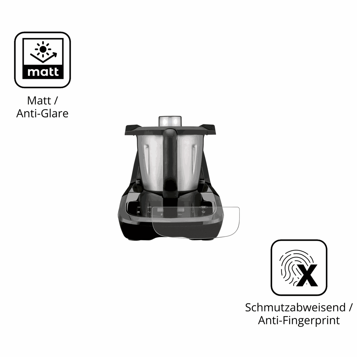 2x 9H Schutzfolie matt für SilverCrest Monsieur Cuisine compact SMCC 1100 A1 Panzerfolie