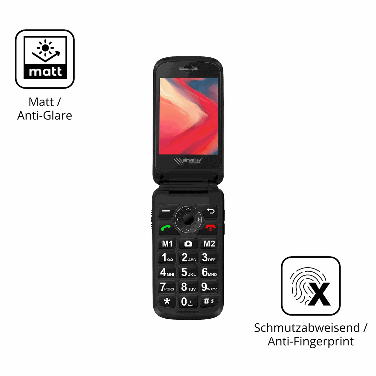 4x Schutzfolie matt für Simvalley Mobile XL-970 Display-Schutzfolie