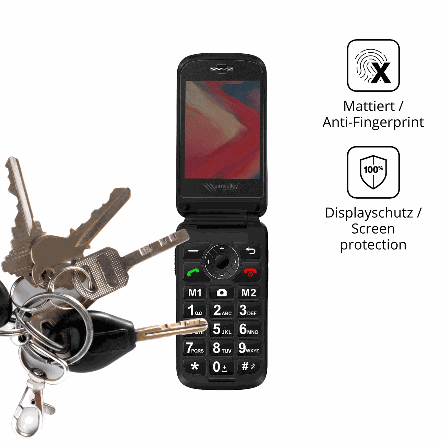 Blickschutzfolie für Simvalley Mobile XL-970 matt Schutzfolie Privacy
