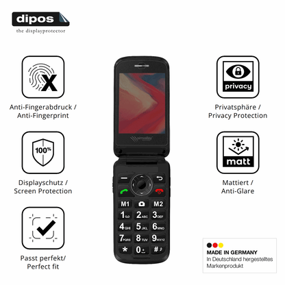 Blickschutzfolie für Simvalley Mobile XL-970 matt Schutzfolie Privacy