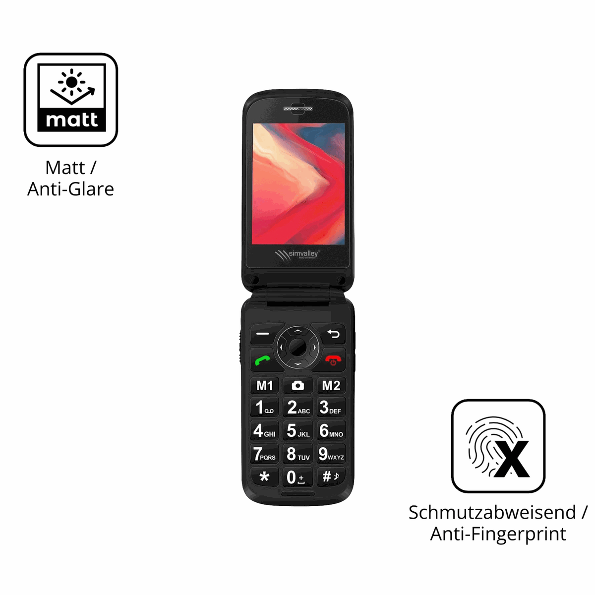 2x 9H Schutzfolie matt für Simvalley Mobile XL-970 Panzerfolie