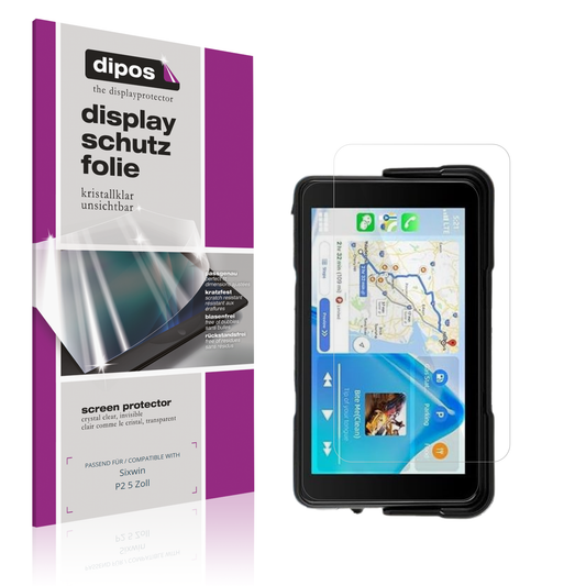 Klare Displayschutzfolie von dipos passend für sixwinp2 5 zoll, präziser Zuschnitt und blasenfrei montiert