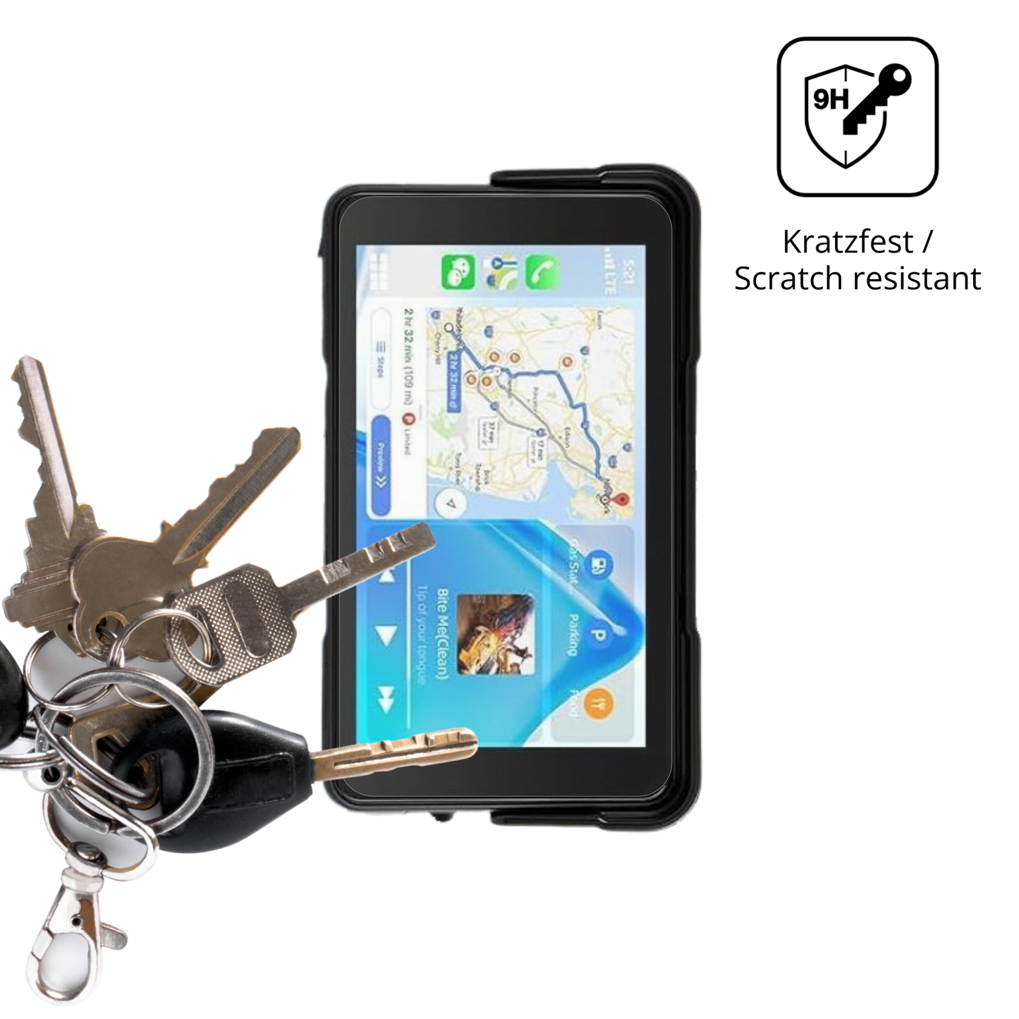 dipos Displayschutz für camechomotorrad carplay 5 zoll, mattierte Oberfläche, robuste Festigkeit und perfekte Passform