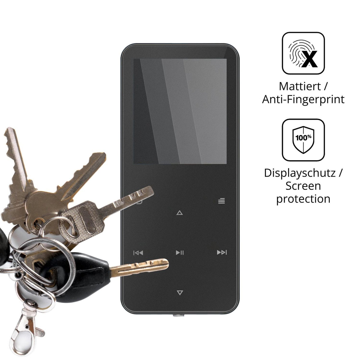 dipos Displayschutz für Skibiles M15, mattierte Oberfläche, Blickschutzfilter und perfekter Passform