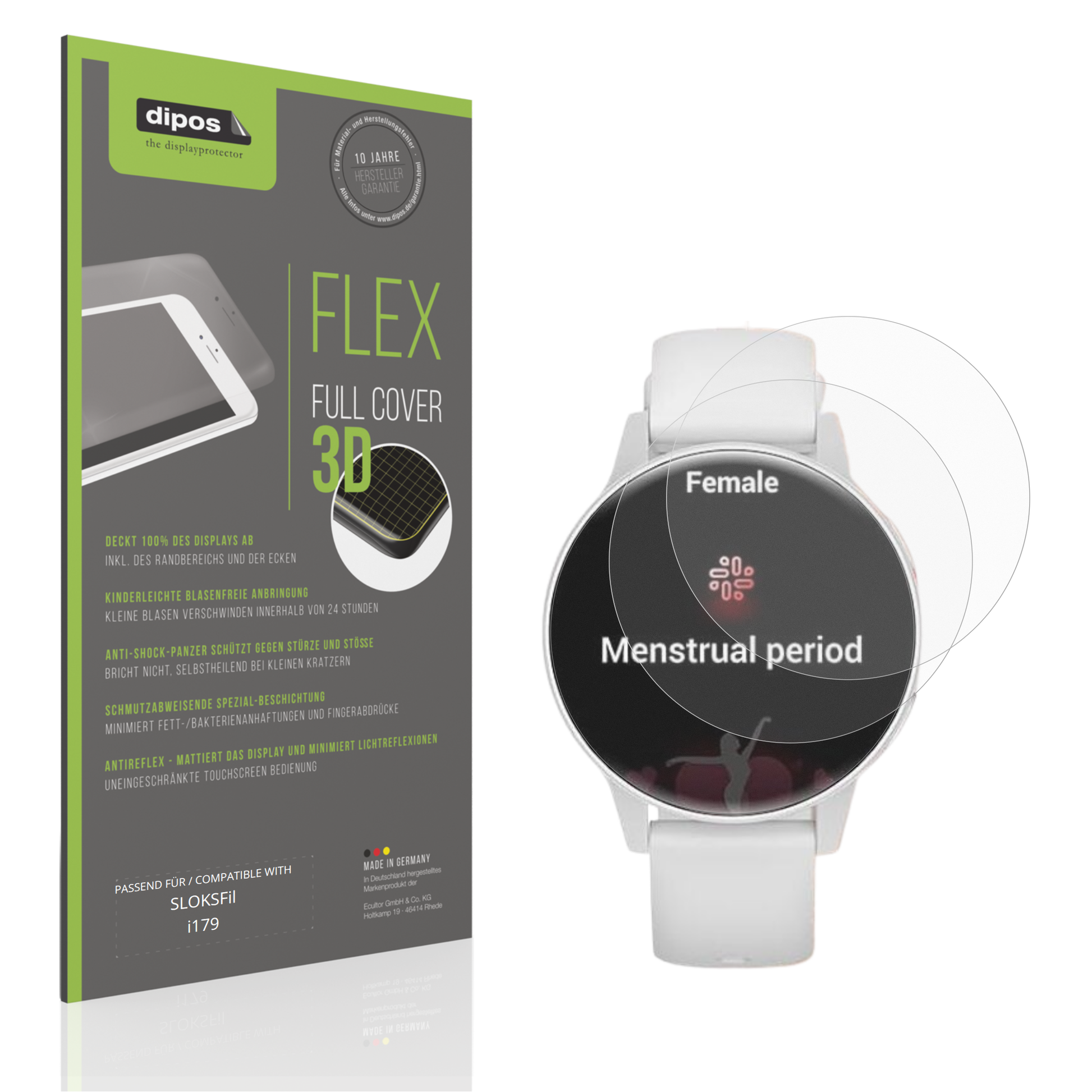 Matte Displayschutzfolie von dipos passend für SLOKSFil i179, 100% Displayabdeckung und blasenfreie Montage