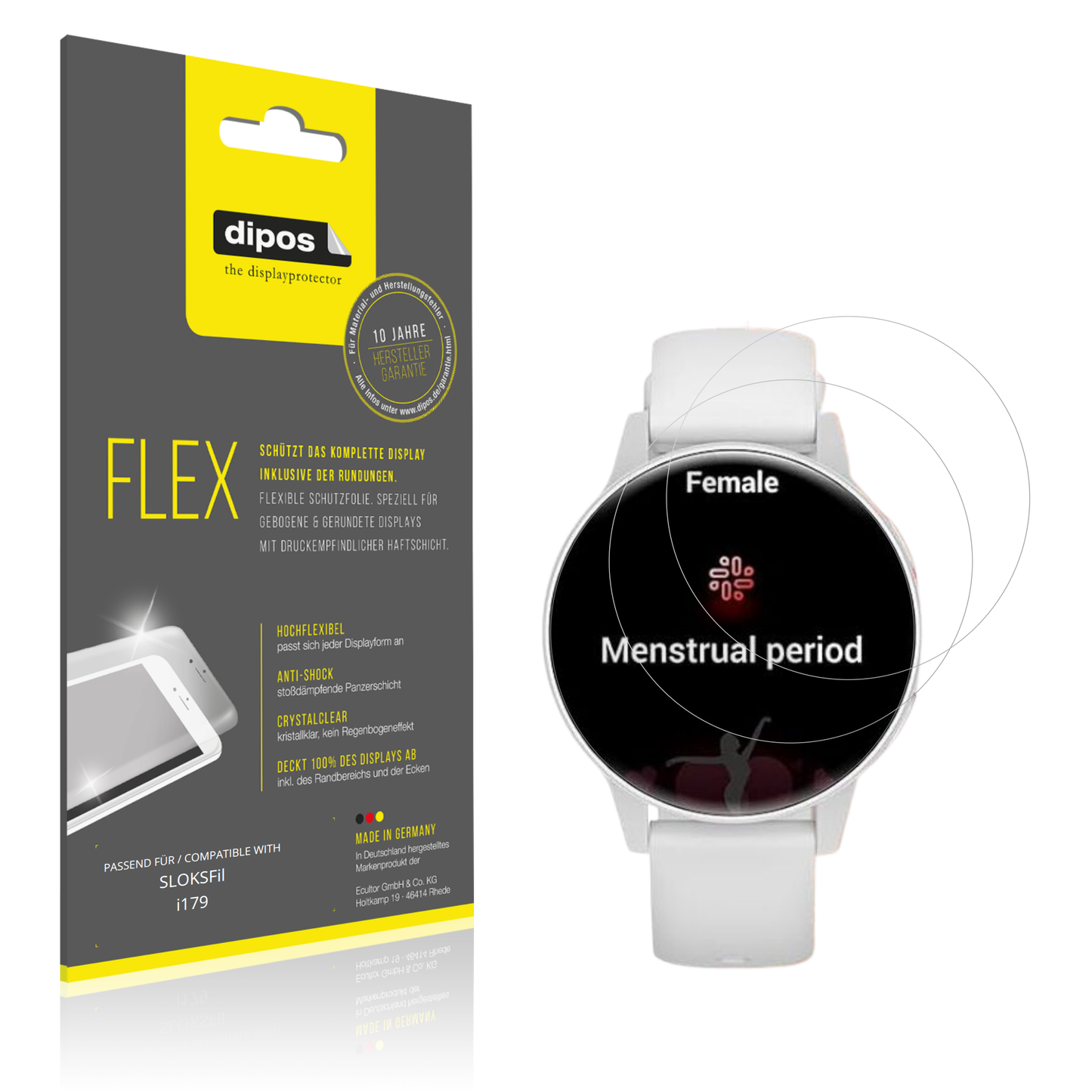Klare Displayschutzfolie von dipos passend für SLOKSFil i179, 100% Displayabdeckung und blasenfreie Montage