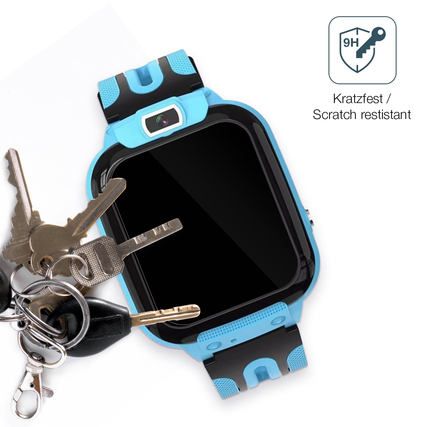 dipos Displayschutz für Smartwatch Kinder mit Telefonfunktion, transparente Oberfläche, perfekte Passform auch für die Rundungen
