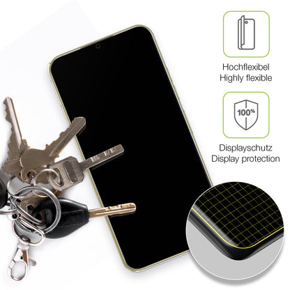 dipos Displayschutz für SnHey S23 Ultra, transparente Oberfläche, perfekte Passform auch für die Rundungen