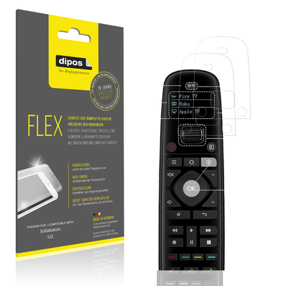 Klare Displayschutzfolie von dipos passend für Sofabaton U2, 100% Displayabdeckung und blasenfreie Montage