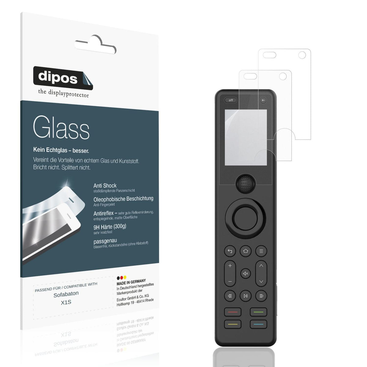 Matte Displayschutzfolie von dipos passend für Sofabaton X1S, 9H kratzfest und blasenfrei montiert