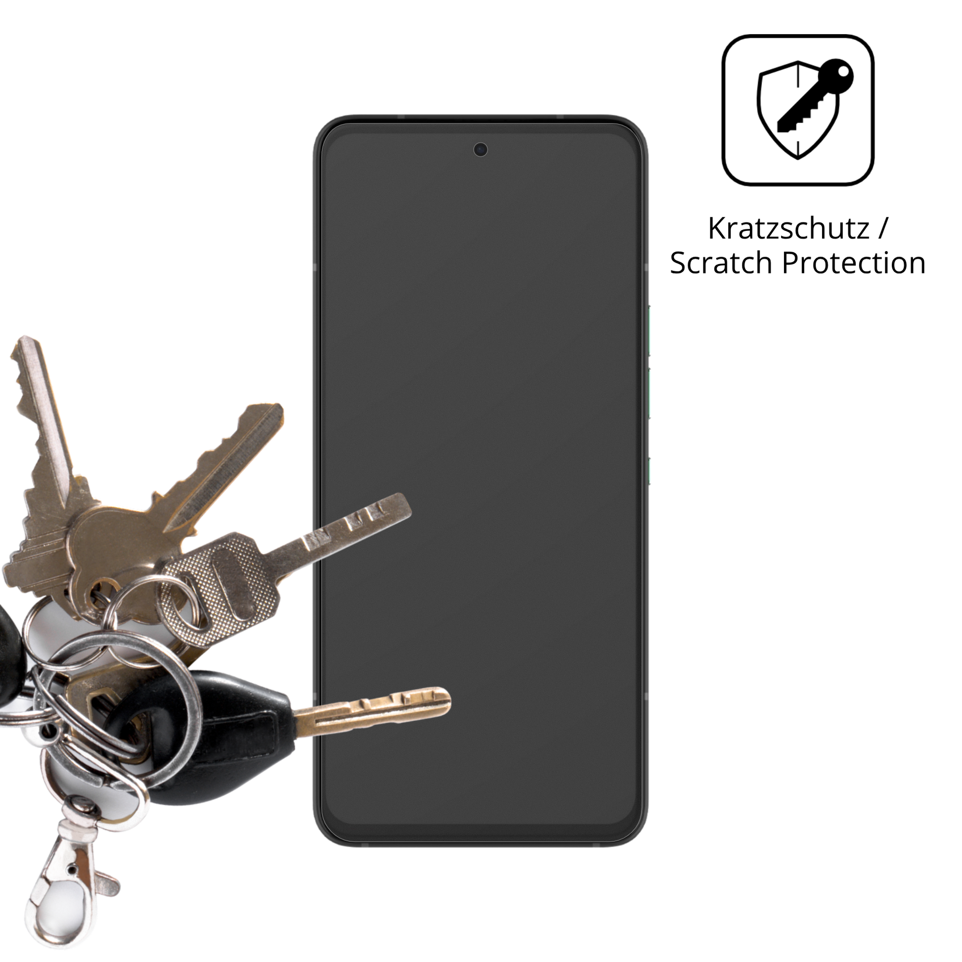 Schutz gegen Kratzer auf dem Solana Saga Smartphone Glas durch Schlüssel oder Ähnliches