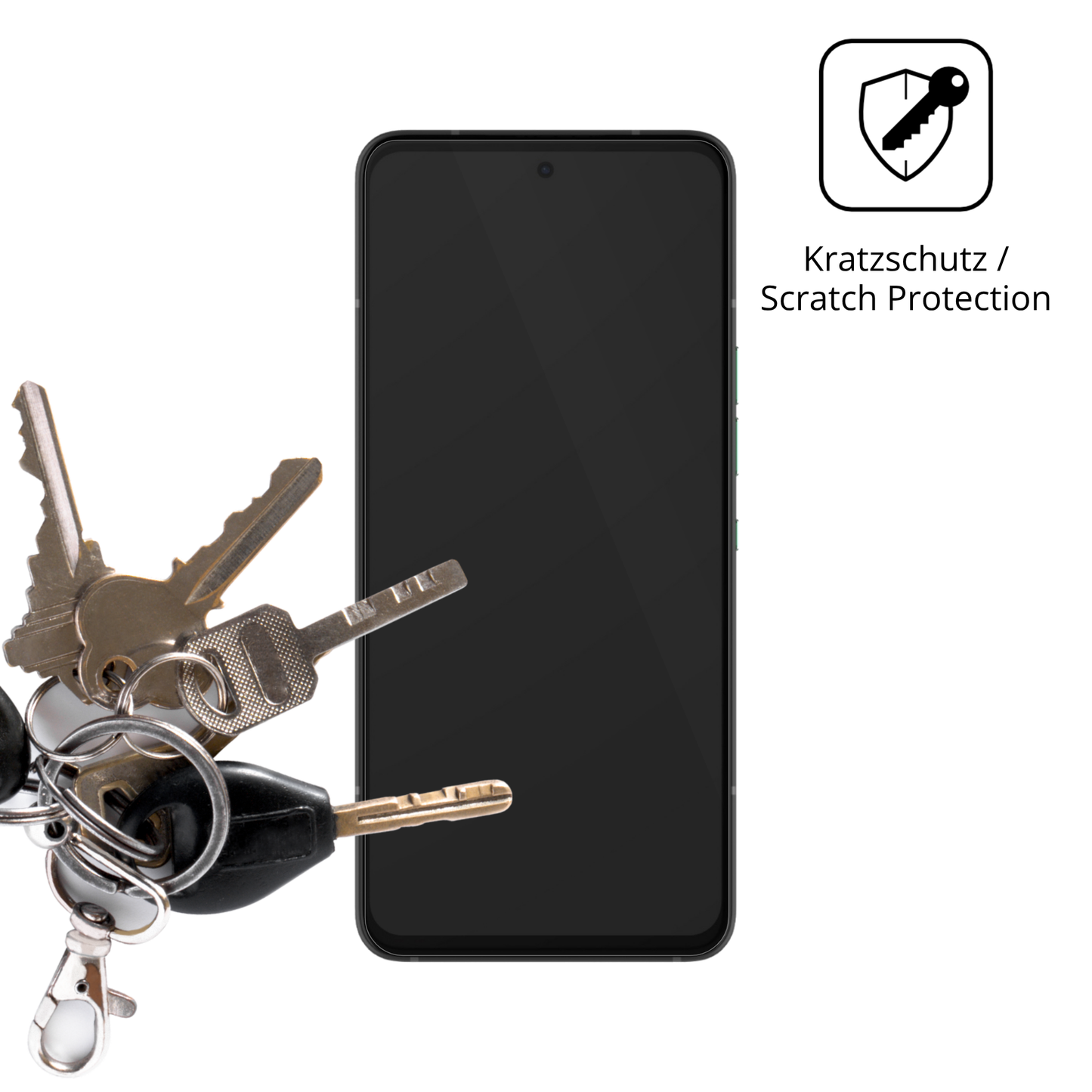 Schutz gegen Kratzer auf dem Solana Saga Smartphone Glas durch Schlüssel oder Ähnliches