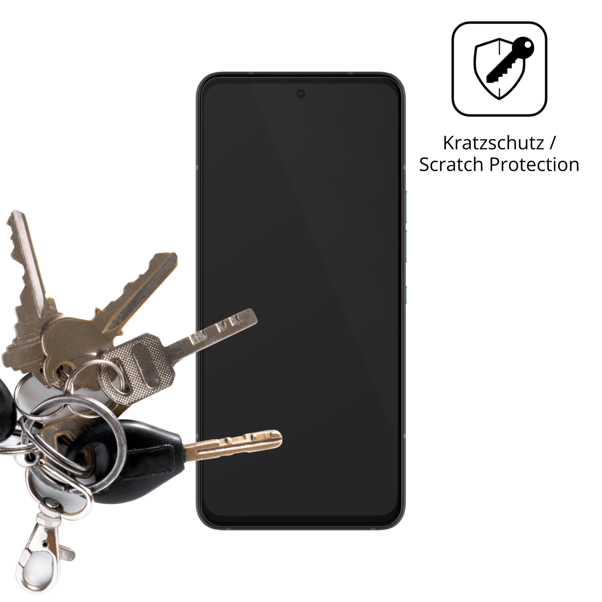 Schutz gegen Kratzer auf dem Solana Saga Smartphone Glas durch Schlüssel oder Ähnliches