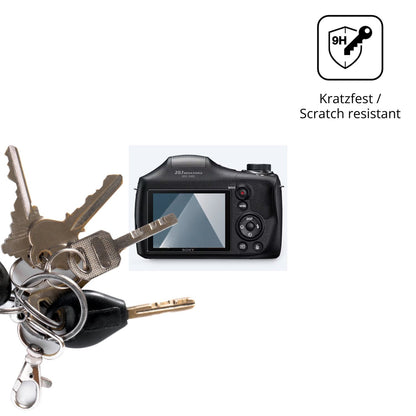 dipos Displayschutz für Sony DSC-H300, transparente Oberfläche, perfekte Passform auch für die Rundungen