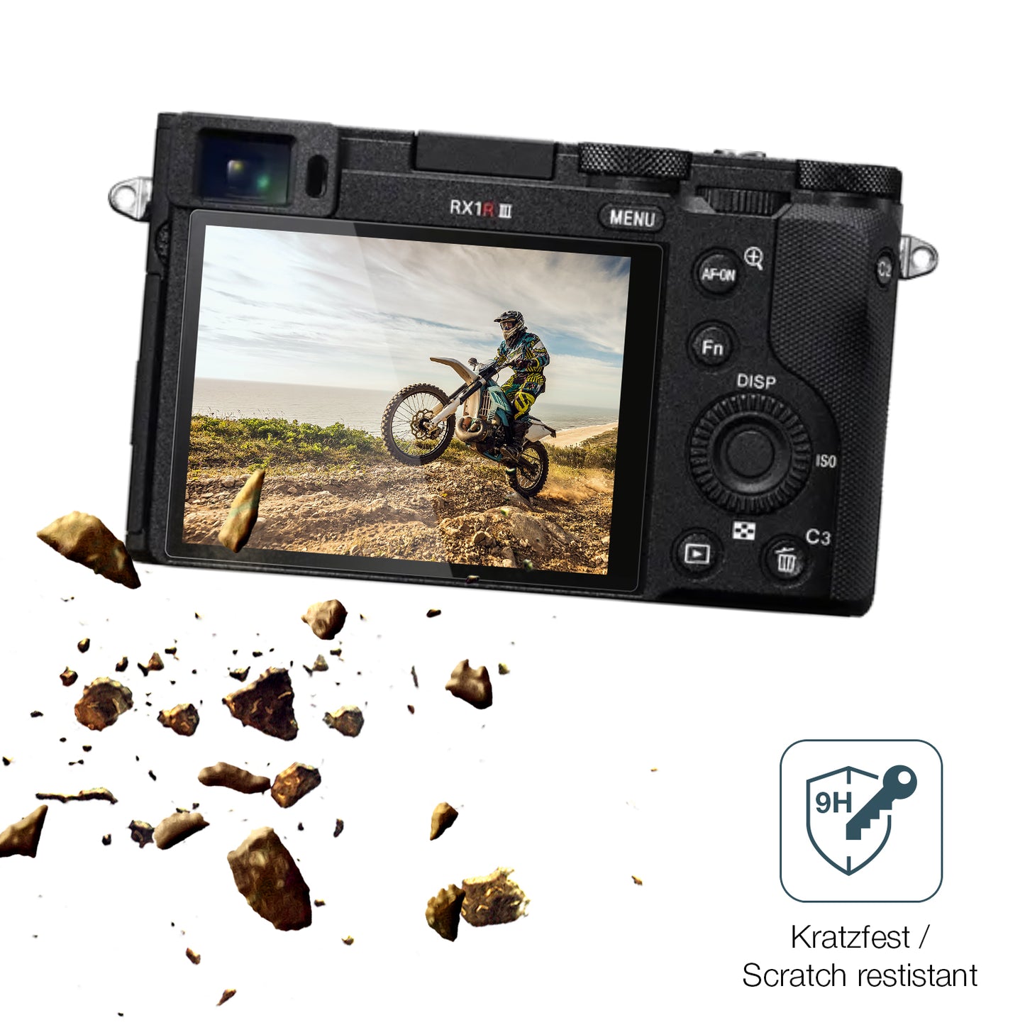 dipos Displayschutz für Sony DSC-RX1R III, transparente Oberfläche, perfekte Passform auch für die Rundungen