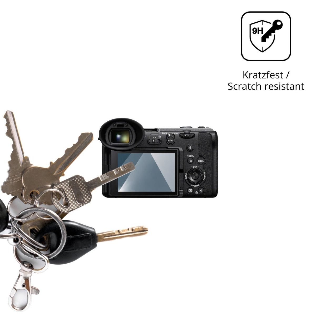dipos Displayschutz für Sony FX2, transparente Oberfläche, perfekte Passform auch für die Rundungen