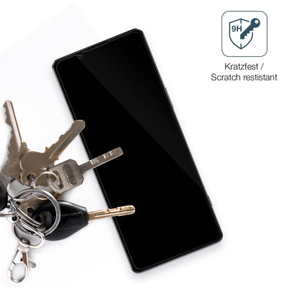dipos Displayschutz für Sony Xperia 1 IV, transparente Oberfläche, perfekte Passform auch für die Rundungen