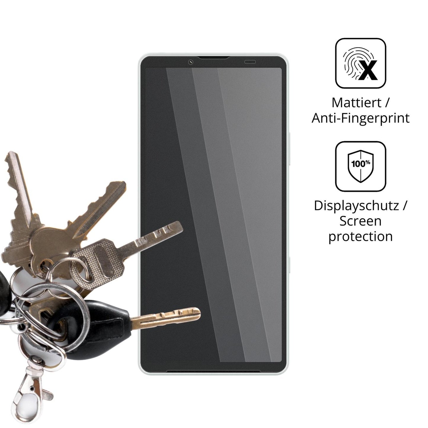 dipos Displayschutz für Sony Xperia 10 VIII, mattierte Oberfläche, Blickschutzfilter und perfekter Passform