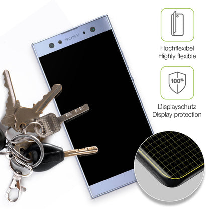 dipos Displayschutz für Sony Xperia XA2 Ultra, transparente Oberfläche, perfekte Passform auch für die Rundungen